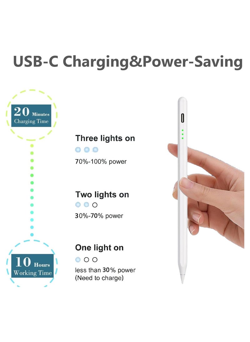 Generic - Stylus Pen for iPad 2018-2024 - 20 mins Fast Charge Pencil, 2nd Generation, Tilt Sensitivity, and Palm Rejection, Compatible with iPad 6/7/8/9/10, iPad Pro 11"/12.9", iPad Air 3/4/5, iPad Mini 5/6 - Image 1