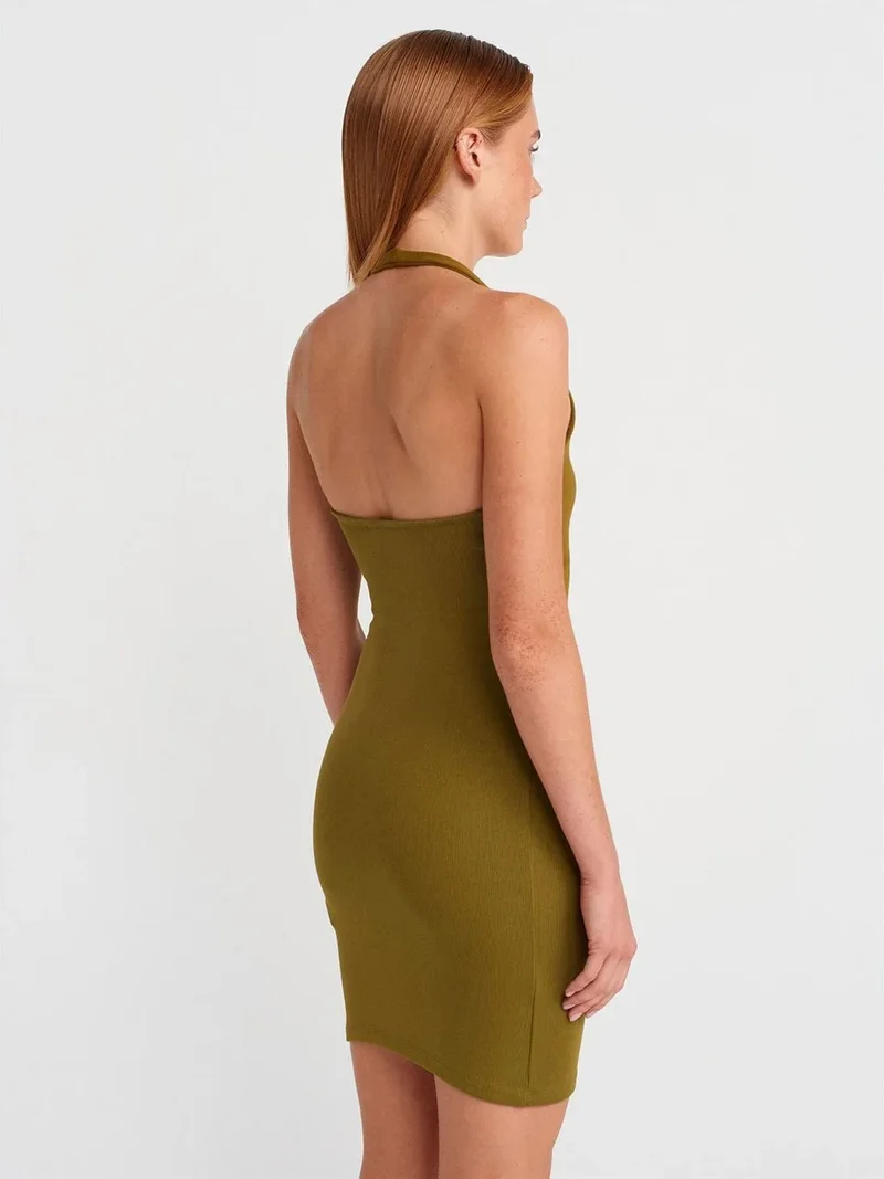 ديلفين Dilvin Ribbed Bodycon Mini Dress