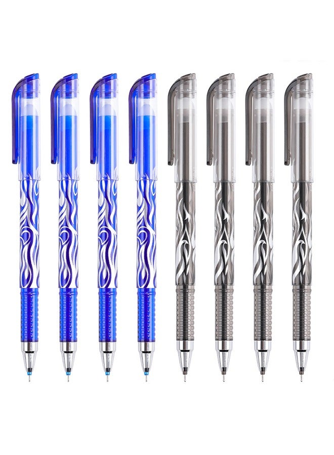 RIANCY 8PCS Erasable Gel Pens Set - 0.5mm Smooth Writing with Special Heat-sensitive Ink, 4 Black + 4 Blue  - Image 1