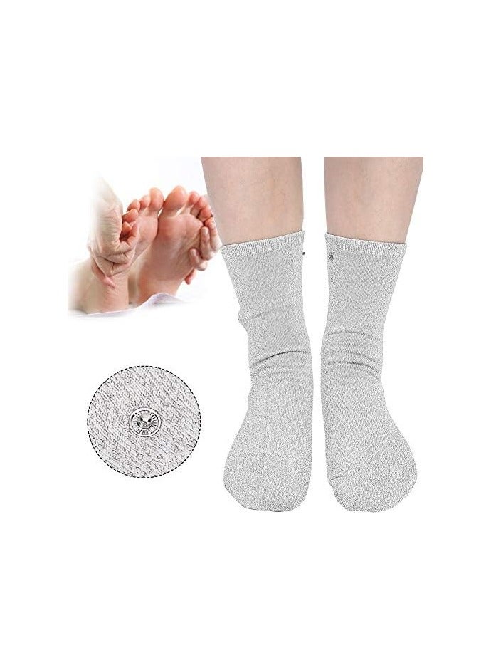 Silver Conductive Massage Socks, Electrode Socks, for TENS/EMS Machine to Stimulate Blood Circulation Sports Injuries Pain Relief for Household Use, Treatment of Foot Nerve and Joint Pain(A Pair) - Image 4
