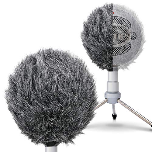 SUNMON Deadcat Mic Windshield Fur Filter for Blue Snowball iCE Condenser Microphone - Outdoor Mic Windscreen Wind Muff (Grey) - Image 1