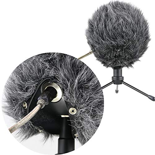 SUNMON Deadcat Mic Windshield Fur Filter for Blue Snowball iCE Condenser Microphone - Outdoor Mic Windscreen Wind Muff (Grey) - Image 2