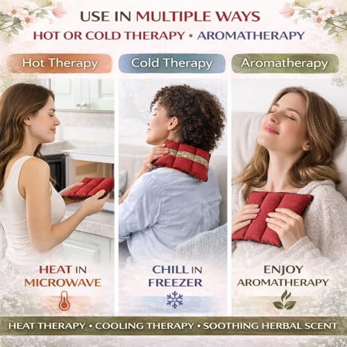 Aksobha Period Pain Relief Heating Pad (Pack of 1) | Microwaveable Hot & Cold Herbal Therapy Pack for Menstrual Cramps | Reusable Natural Cotton Heat Pad for Period Comfort | Maroon - Image 4