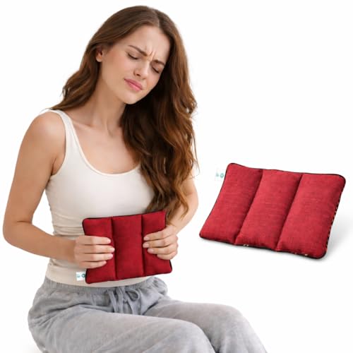 Aksobha Period Pain Relief Heating Pad (Pack of 1) | Microwaveable Hot & Cold Herbal Therapy Pack for Menstrual Cramps | Reusable Natural Cotton Heat Pad for Period Comfort | Maroon - Image 1