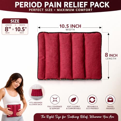 Aksobha Period Pain Relief Heating Pad (Pack of 1) | Microwaveable Hot & Cold Herbal Therapy Pack for Menstrual Cramps | Reusable Natural Cotton Heat Pad for Period Comfort | Maroon - Image 5