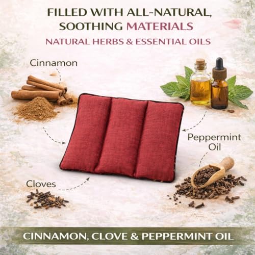 Aksobha Period Pain Relief Heating Pad (Pack of 1) | Microwaveable Hot & Cold Herbal Therapy Pack for Menstrual Cramps | Reusable Natural Cotton Heat Pad for Period Comfort | Maroon - Image 3