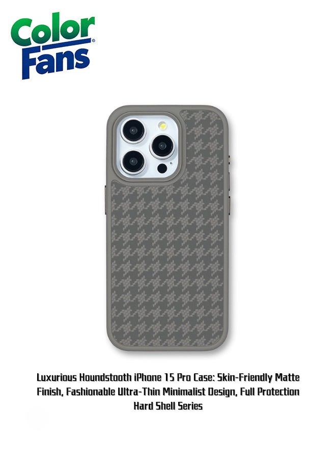 Color Fans - Luxurious Houndstooth iPhone 15 Pro Case: Skin-Friendly Matte Finish, Fashionable Ultra-Thin Minimalist Design, Full Protection Hard Shell Series - Image 1