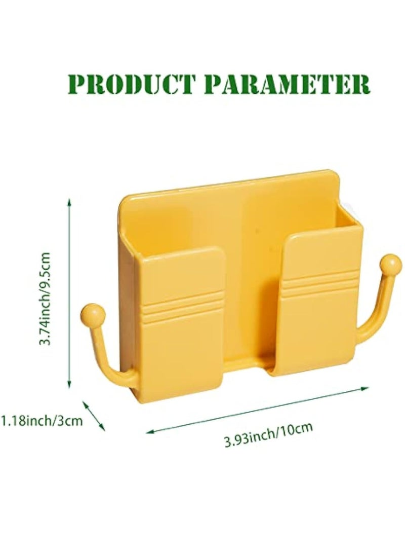 حامل هاتف جداري لاصق 5 قطع – حامل شحن وتحكم عن بعد متعدد الاستخدامات، جيب مقبس، صندوق تخزين عالمي لغرفة النوم، المطبخ، الحمام، المكتب - Image 2