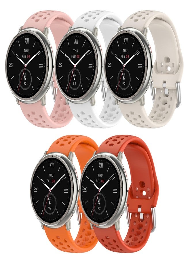 QGHXO سوار بديل من السيليكون سريع الفك من QGHXO لساعات Amazfit Active 2 1/GTS 2 2e 3 4 4 Mini/GTR Mini/GTR مقاس 42 مم و20 مم، متوافق مع ساعات Amazfit Bip 3/3 Pro/U/U Pro/S/S lite/Lite - Image 2