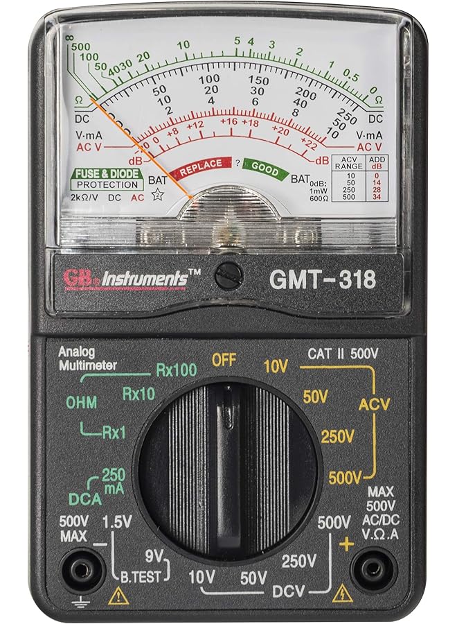 Gardner Bender GMT-318 Analog Multimeter, 6 Function, 14 Range, AC/DC Volt, 500V - Image 1