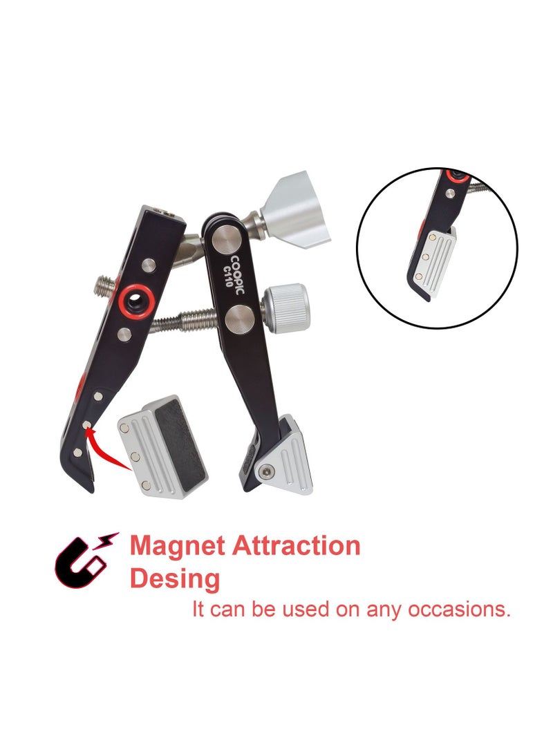 COOPIC C110 Heavy duty super clamp, multi-functional camera clamp with 1/4” thread for DSLR camera, Gopro, monitor, led light, etc - Image 4