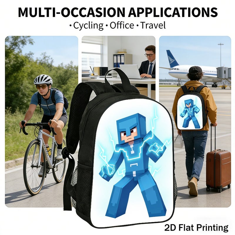 Daily Lightning Bolt Pattern Backpack Lightweight Water Resistant 2D Flat Print for travel work gym for Unisex - Image 5