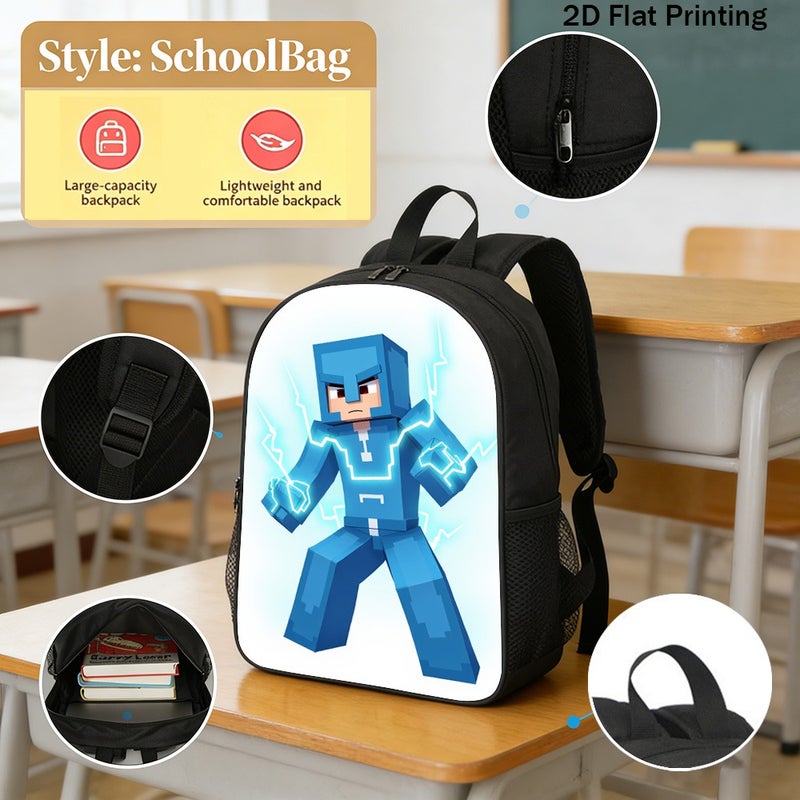 Daily Lightning Bolt Pattern Backpack Lightweight Water Resistant 2D Flat Print for travel work gym for Unisex - Image 2