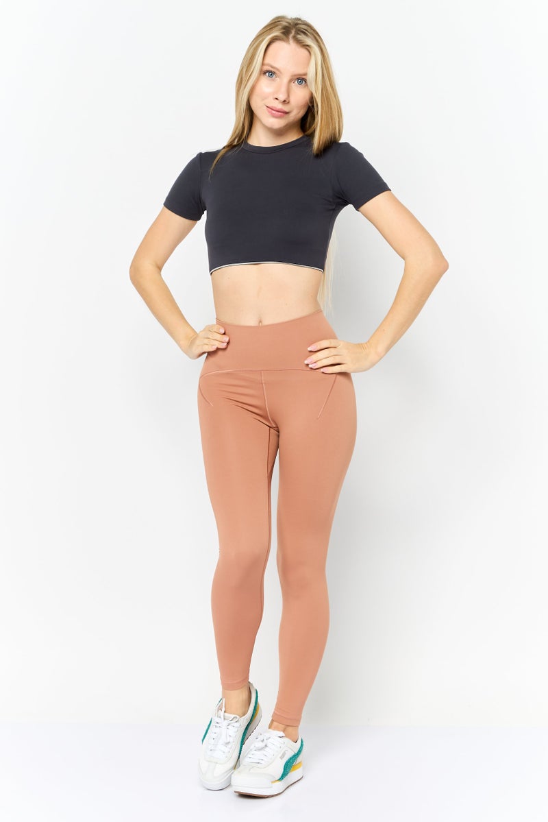 Adidas Women Tight Fit Yoga 7/8th Leggings, Rust Brown - Image 4