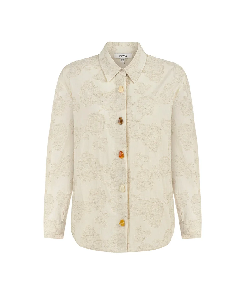 ابيكول Jacquard Shirt With Contrast Buttons