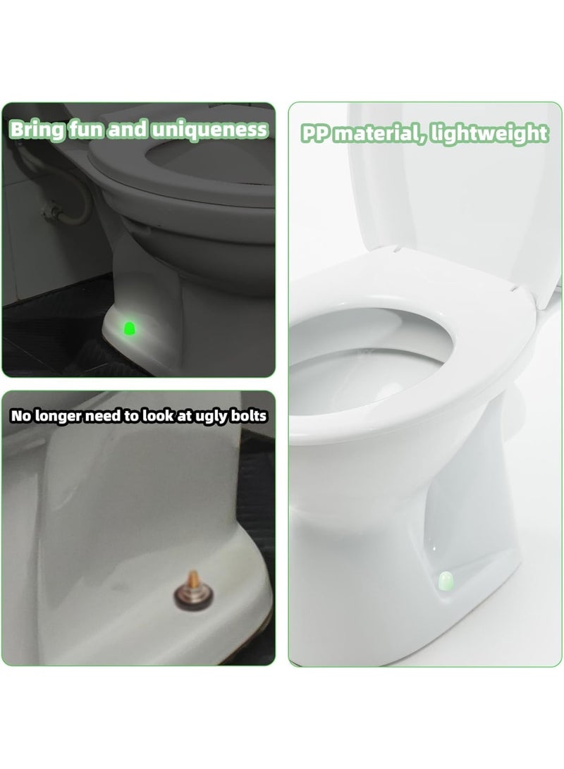 SYOSI Toilet Bolt Covers 8pcs, Universal Plastic Luminous Floor Screw Caps with 4 Gaskets, Glow in The Dark Decorative Bathroom Replacement Parts for Most Standard Toilet Bolts, Green - Image 4