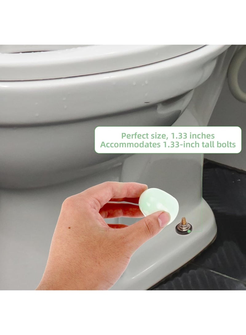 SYOSI Toilet Bolt Covers 8pcs, Universal Plastic Luminous Floor Screw Caps with 4 Gaskets, Glow in The Dark Decorative Bathroom Replacement Parts for Most Standard Toilet Bolts, Green - Image 5