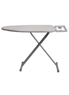 ESSENTIALS 360 Strong 110x30cm Wobble Free Ironing Board , Adjustable Height, Foldable with Slicone Paded Iron Rest, Heavy Duty 32mm and 25mm Metal Frame, Space-Saving for Home, Laundry Room, Dorm Use – Grey  - Image 1
