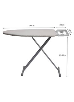 ESSENTIALS 360 Strong 110x30cm Wobble Free Ironing Board , Adjustable Height, Foldable with Slicone Paded Iron Rest, Heavy Duty 32mm and 25mm Metal Frame, Space-Saving for Home, Laundry Room, Dorm Use – Grey  - Image 2