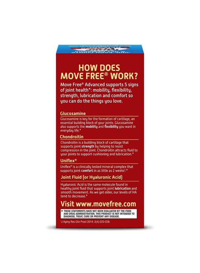 Move Free مكمل غذائي لصحة المفاصل من أدفانسد، 80 قرصًا، يحتوي على الجلوكوزامين والكوندرويتين - Image 3