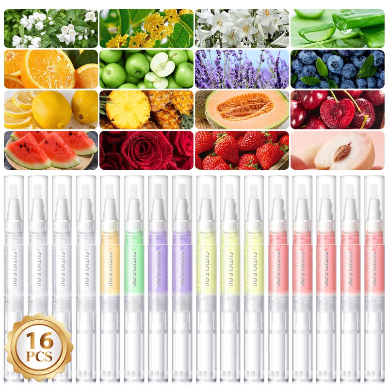 COSCELIA 16 PCS Cuticle Oil Pen for Nails Cuticle Revitalizer Oil Pens Set Nail Care Nourishment Treatment Moisturized Repair Pen Bulk Manicure Tools for Gel Nails - Image 1