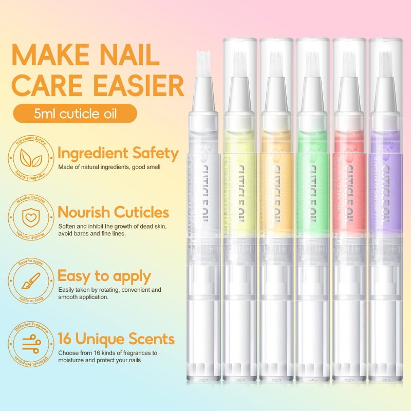 COSCELIA 16 PCS Cuticle Oil Pen for Nails Cuticle Revitalizer Oil Pens Set Nail Care Nourishment Treatment Moisturized Repair Pen Bulk Manicure Tools for Gel Nails - Image 4