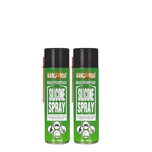 Kangaroo® Multipurpose Silicone Spray 150ml Each | Odourless, Non-Toxic Lubricant | Protects Rubber, Plastic, Metal & Vinyl | Prevents Rust, Eliminates Friction, High-Temperature (150 ML PACK 2) - Image 1
