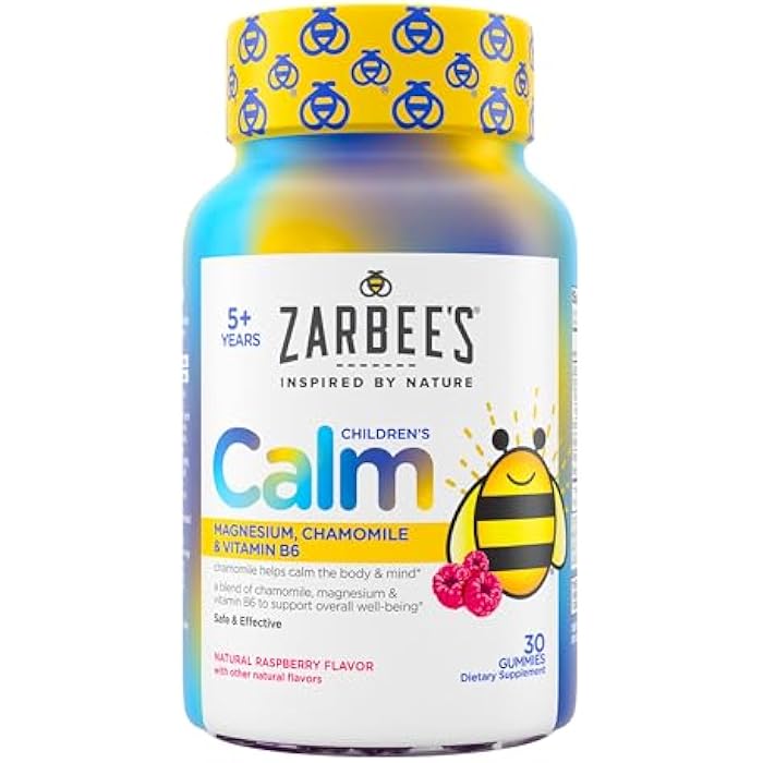 Zarbee's جوارب زاربي للأطفال الهادئة مع المغنيسيوم، للأطفال من عمر 5 سنوات فما فوق، خالية من الميلاتونين، دعم لعقل وجسم هادئ، مع البابونج وفيتامين ب6، بنكهة التوت الطبيعي، 30 حبة - Image 1