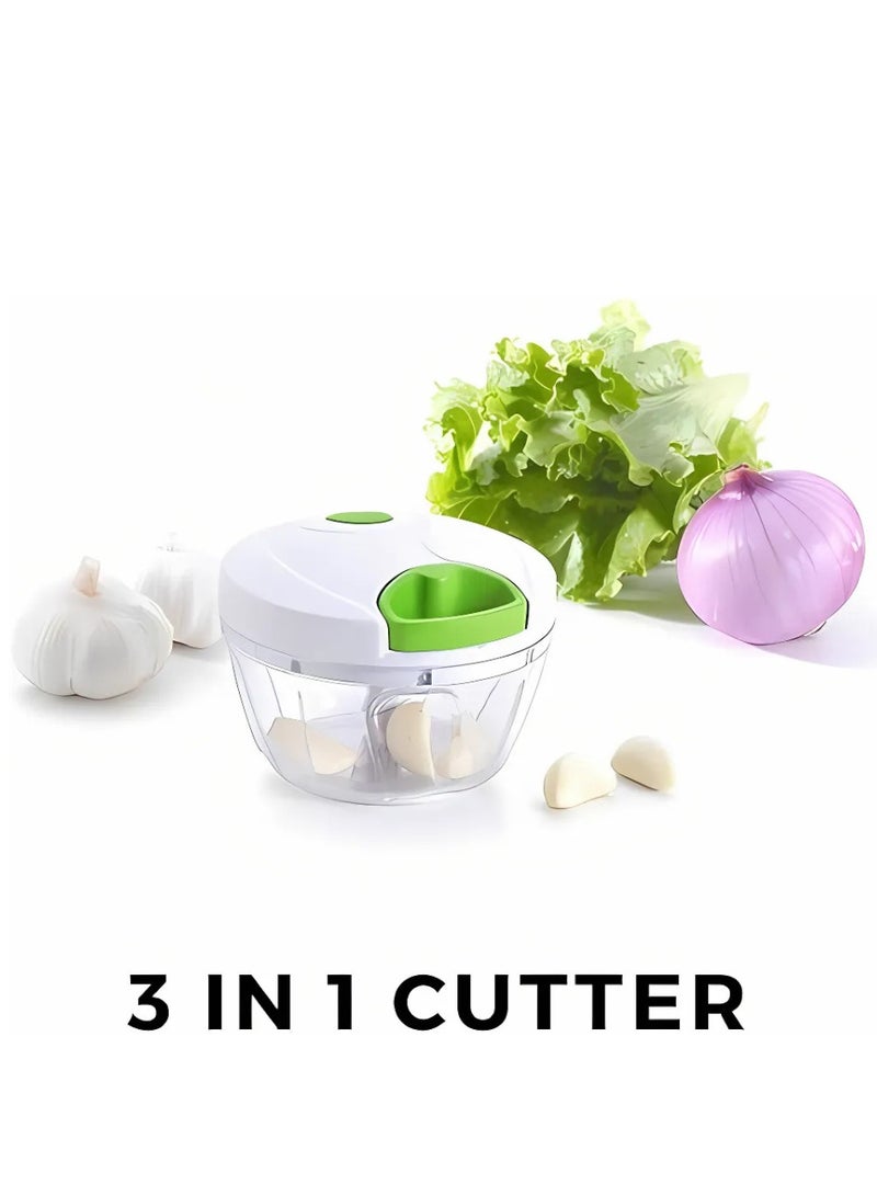 Supplier Manual Food Chopper with Pull String | 400ml Capacity, White and Green - Image 2