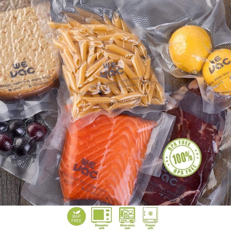 Wevac Vacuum Sealer Bags 100 Quart 8x12 Inch for Food Saver, Seal a Meal, Weston. Commercial Grade, BPA Free, Heavy Duty, Great for vac storage, Meal Prep or Sous Vide - Image 5