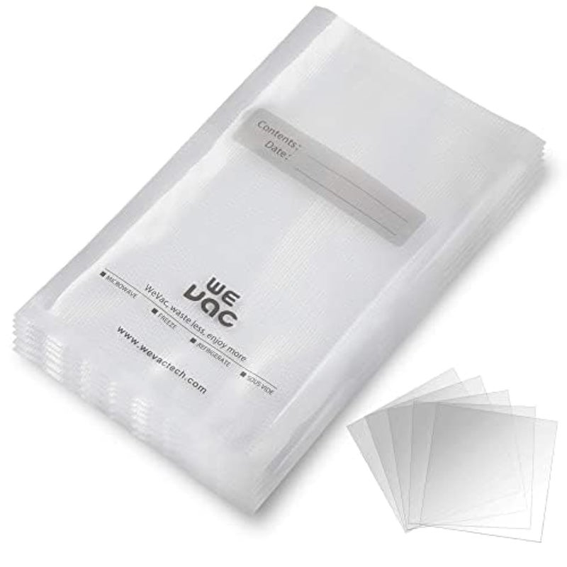Wevac Vacuum Sealer Bags 100 Quart 8x12 Inch for Food Saver, Seal a Meal, Weston. Commercial Grade, BPA Free, Heavy Duty, Great for vac storage, Meal Prep or Sous Vide - Image 1