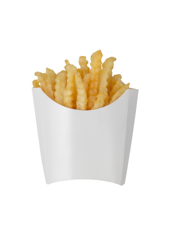 Restaurantware Bio Tek 4.5 x 3.2 x 3.9 Inch French Fry Cup, 100 Disposable Snack Cups - Stackable, Sustainable, White Paper 3 Ounce Fry Holder, For Fries, Onion Rings, Popcorn, or Cookies - Image 2