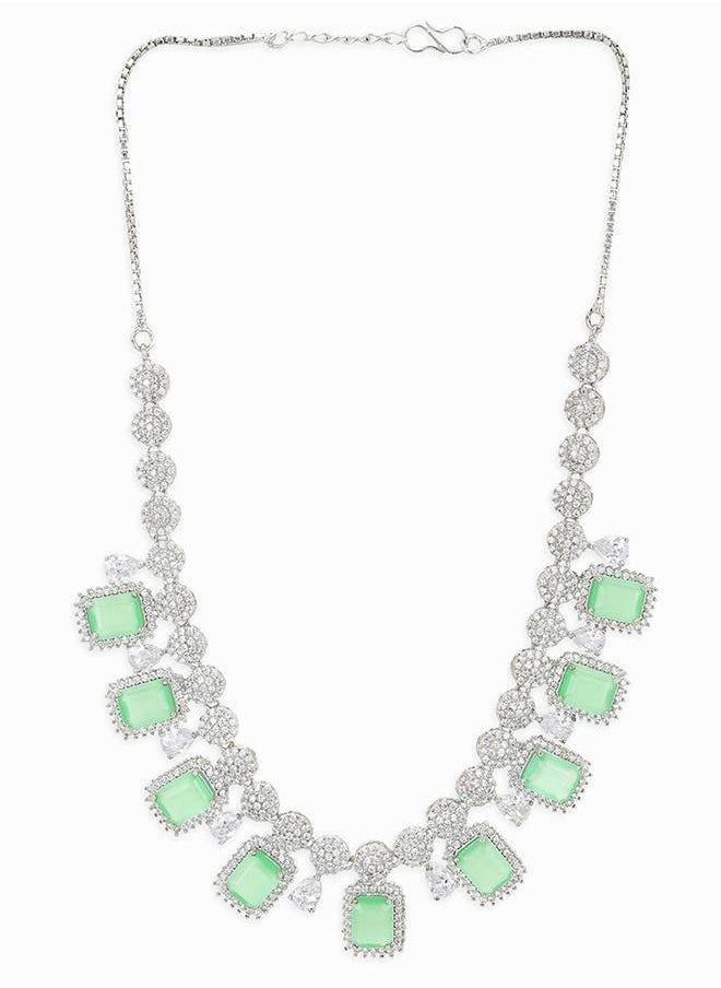 VOYLLA Sparkling Elegance Green Stones Necklace Set  - Image 3