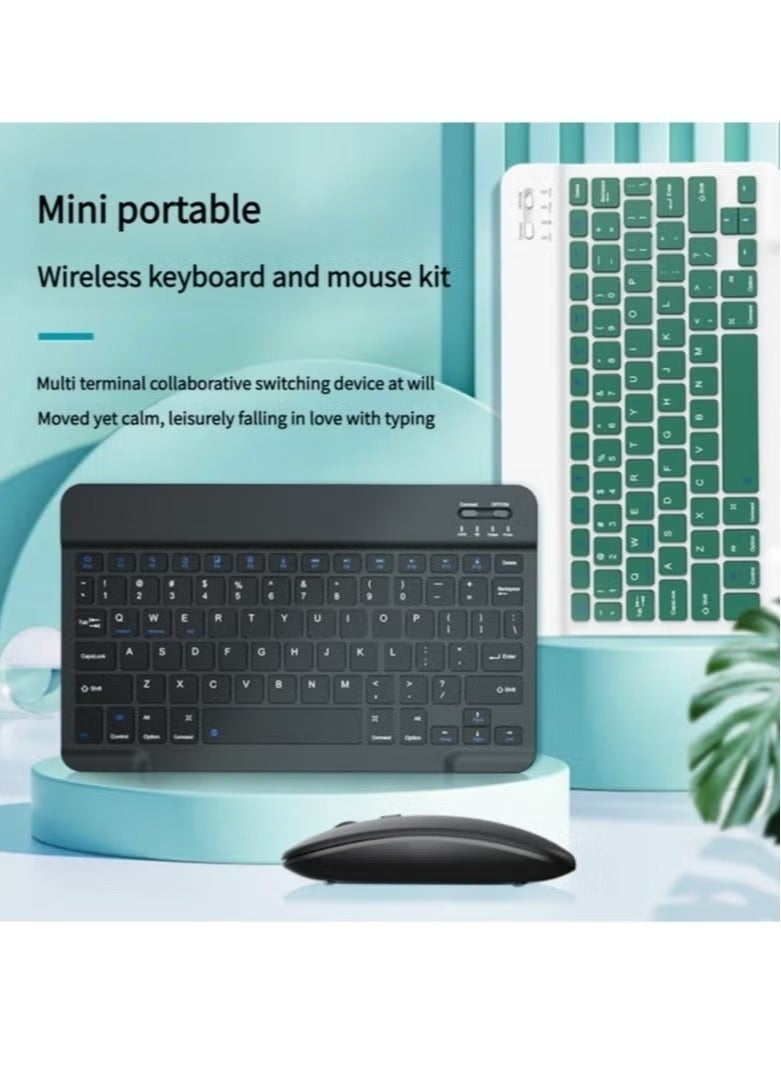 Haing Ultra-Slim Wireless Keyboard & Mouse Combo, Portable Ergonomic Set for iPad, iPhone, Samsung Tablet, iOS, Android, Windows PC - Image 2