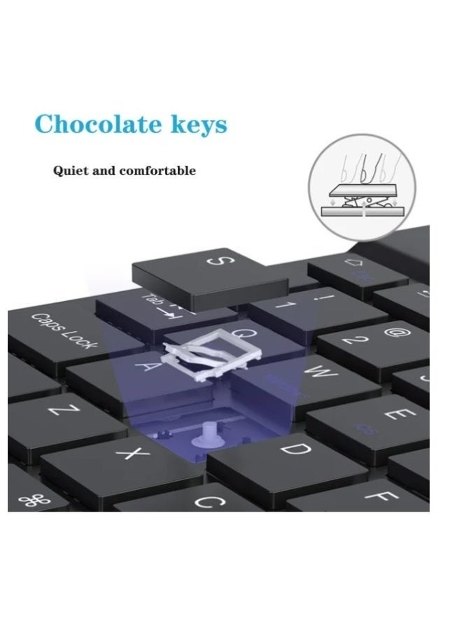 Haing Ultra-Slim Wireless Keyboard & Mouse Combo, Portable Ergonomic Set for iPad, iPhone, Samsung Tablet, iOS, Android, Windows PC - Image 4