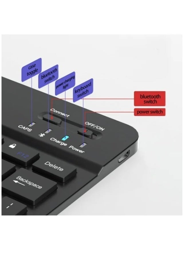Haing Ultra-Slim Wireless Keyboard & Mouse Combo, Portable Ergonomic Set for iPad, iPhone, Samsung Tablet, iOS, Android, Windows PC - Image 3