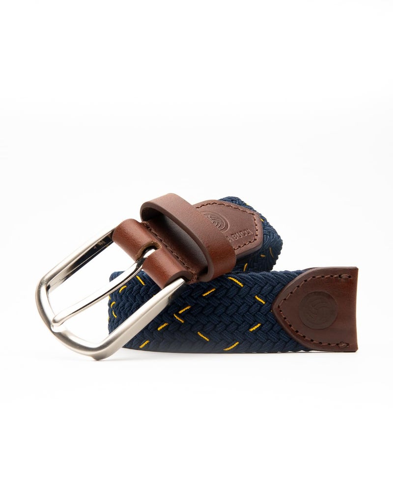 Bacca Bucci Infinite Stretch Belt Versatile, Elegant & Custom-Fit for Every Waist Navy with Ember Striped - Image 2