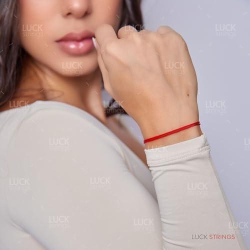 Luck Strings Thin Red Cord Bracelet - Waterproof Nylon Adjustable Surfer String Friendship Bracelet for Men, Women, Teens - Unisex Vegan Lightweight Summer Beach Accessories - Image 4