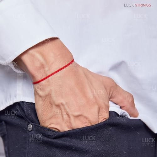 Luck Strings Thin Red Cord Bracelet - Waterproof Nylon Adjustable Surfer String Friendship Bracelet for Men, Women, Teens - Unisex Vegan Lightweight Summer Beach Accessories - Image 3