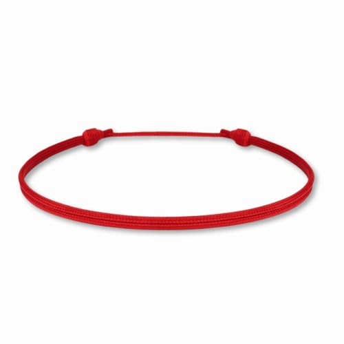 Luck Strings Thin Red Cord Bracelet - Waterproof Nylon Adjustable Surfer String Friendship Bracelet for Men, Women, Teens - Unisex Vegan Lightweight Summer Beach Accessories - Image 1