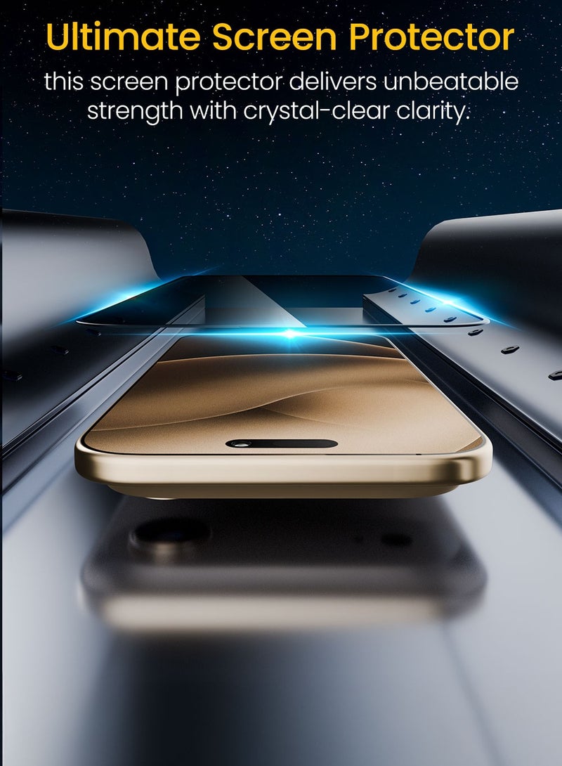 Remson Elite Guard Pro Tempered Glass Screen Protector Anti- Glare Privacy HD 9H Hardness Full Coverage with Installation Tool Kit compatible for iPhone 17 Air 6.5-inch 2025 - Image 2