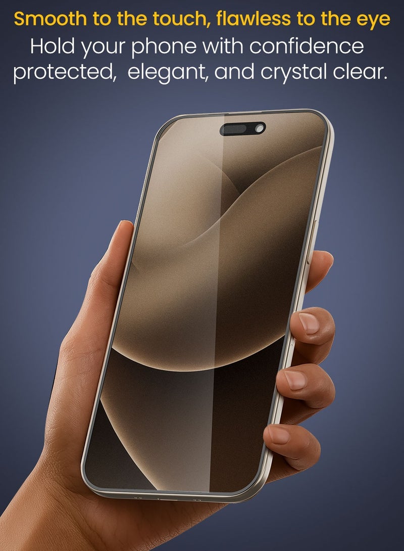 Remson Elite Guard Pro Tempered Glass Screen Protector Anti- Glare Privacy HD 9H Hardness Full Coverage with Installation Tool Kit compatible for iPhone 17 Air 6.5-inch 2025 - Image 5