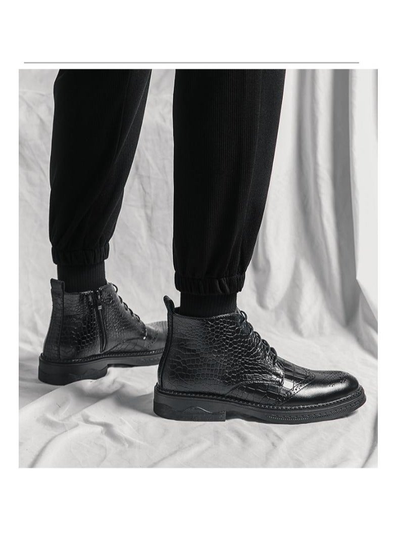 KUYING New Men's Casual Leather Boots - Image 4