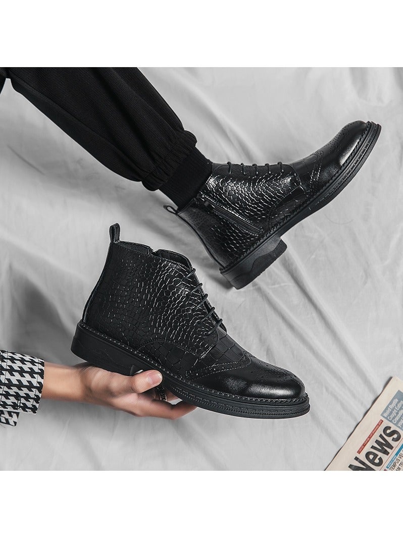 KUYING New Men's Casual Leather Boots - Image 3