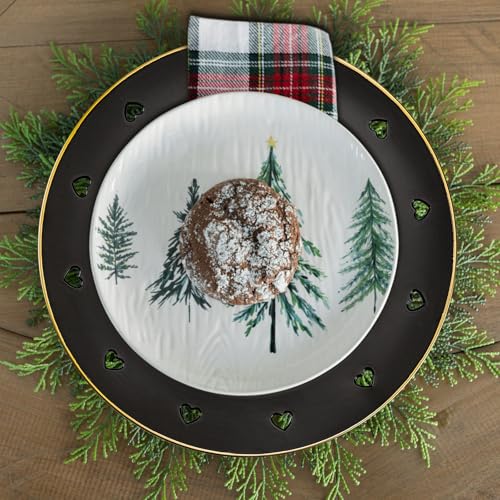Kazozobi 13" Round Black Charger Plates, Heart Hollow Chargers for Dinner Plates with Golden Border, Formal Table Setting Accessory Centerpiece Bluk Wedding, Valentine's Day, Galentine's Day, Set of 6 - Image 3