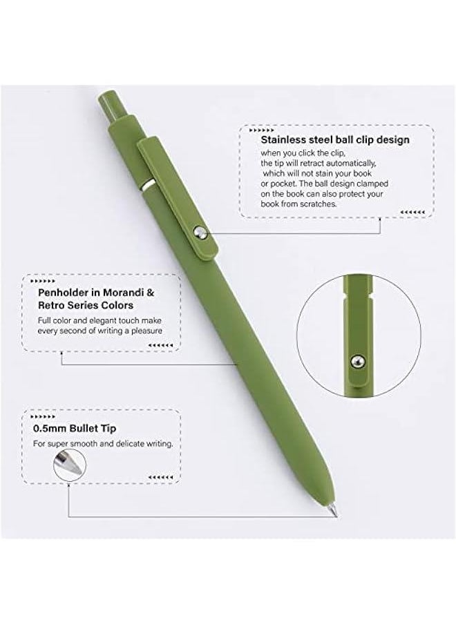 Generic Gel Pens, 10pcs 0.5mm Quick Dry Black Ink Pens Fine Point Smooth Writing Pen High-End Series Pens Ballpoint for School Office Home Supplies, Gifts for Women and Men (Morandi & Retro)  - Image 5