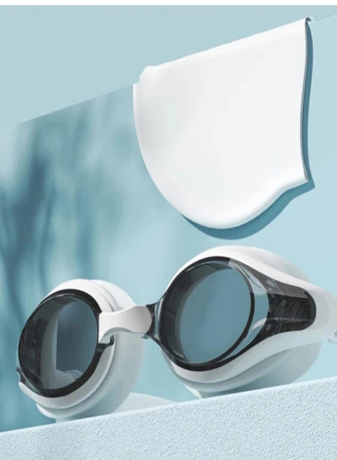 First Lens Without Power Adults Swimming Goggles with UV Protection & AntiFog 014 - White - Image 2