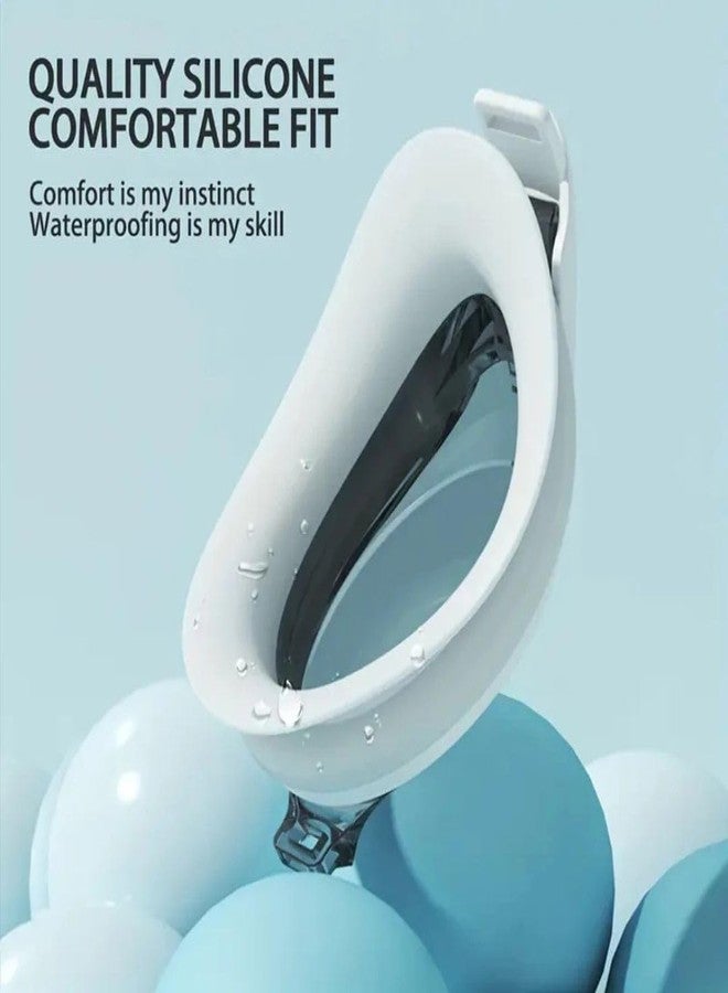 First Lens Without Power Adults Swimming Goggles with UV Protection & AntiFog 014 - White - Image 3