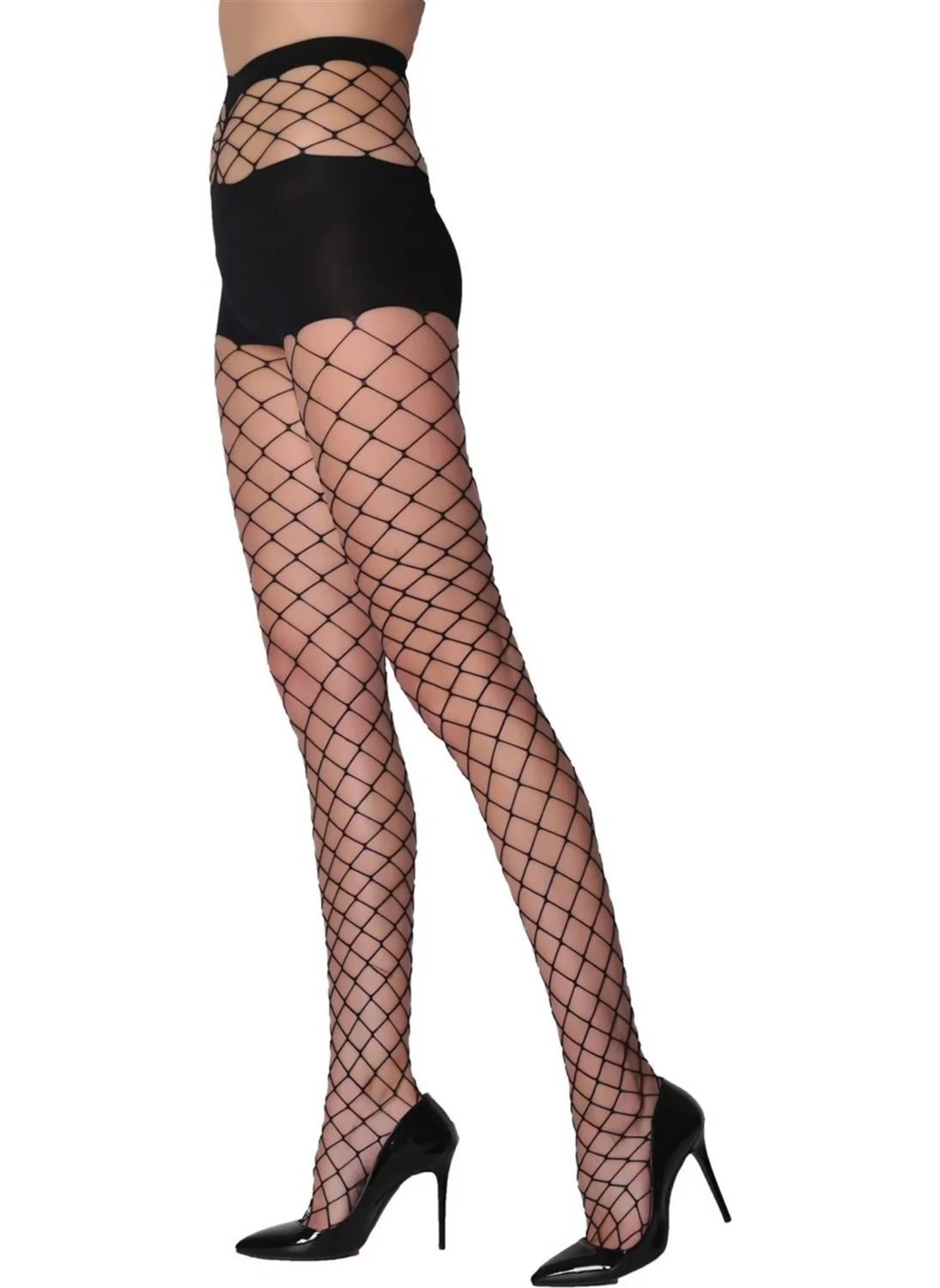 دايمود Fiona Waist Fishnet Women's Wide Fishnet Tights