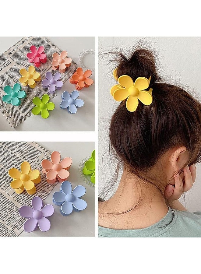 Kalaneet 6 Pcs Floral Hair Claw Frosted Matte Thick Color Hair Clip For Women & Girls| Cute Flower Shape Hair Grip Medium Large Jumbo Sized Hair Clutcher (Medium) (Beauty Multi 124) - Image 3